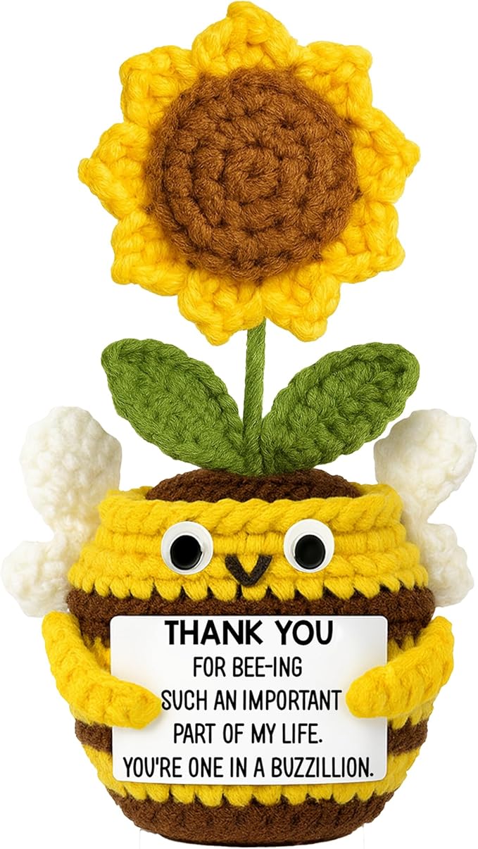 Teacher Appreciation Gifts - Teacher Gifts for Women - Teachers Appreciation Week, Thank You Crochet for Teachers Women - 6.3'' x 3.15'' Inspirational Positive Tulip Doll Toy Figure Crochet