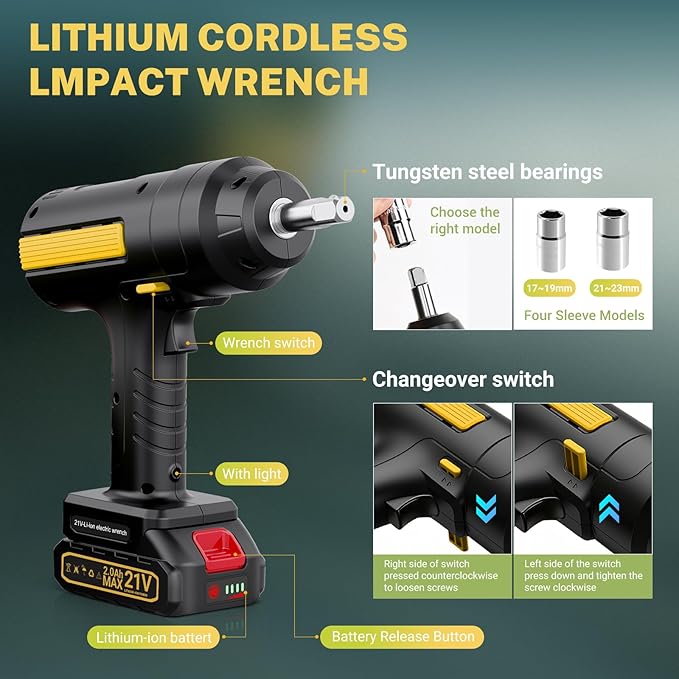 Powerful Electric car Jack and Stand kit - Cordless Hydraulic car Jack Lift with LCD Touch Screen, Lithium Battery & Portable Impact Wrench for Effortless Vehicle Emergencies