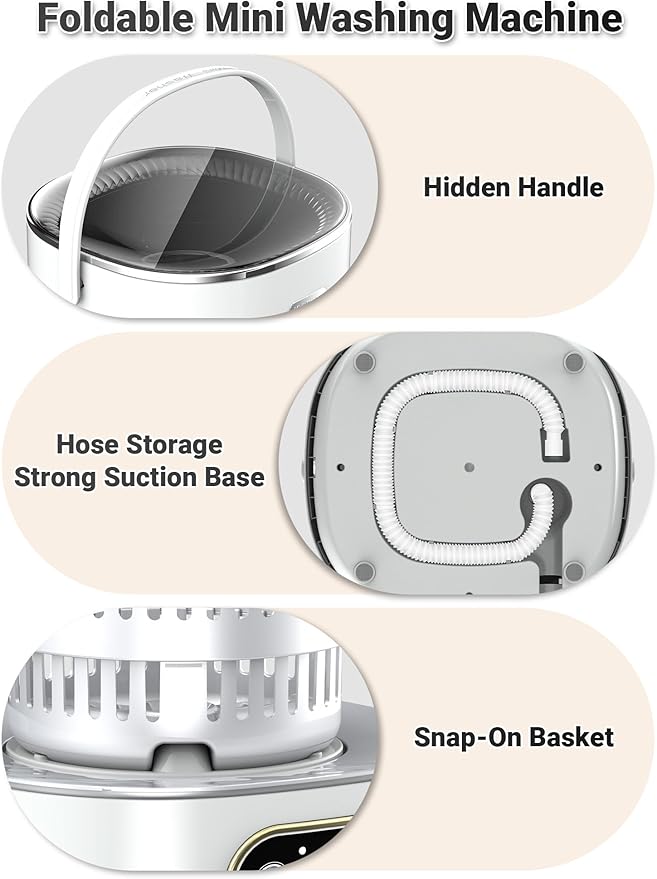 Portable Washing Machine 16L Foldable Mini Washer for Underwear Socks Baby Clothes Small Loads Compact Washer for Apartment Dorm RV Travel (Green)