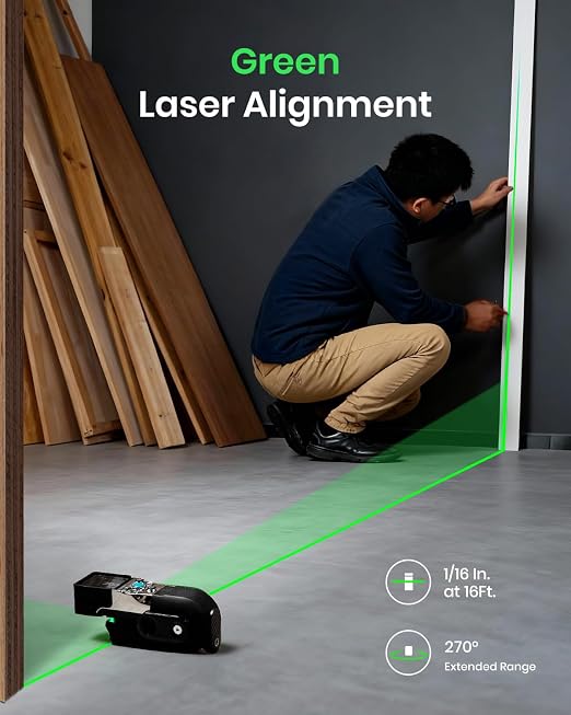 MiLESEEY XTAPE1 Digital Tape Measure with Laser, Unique Gifts for Men, 1/32" Accurate Auto Lock Tape Measuring Tool with Green Aligning Laser, Replaceable Tape Modular, P2P, Real-Time Data Sync