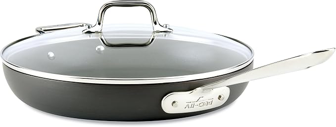 All-Clad Aluminum 12-inch Nonstick Frying Pan, Medium Grey Aluminum 10-inch Nonstick Fry Pan, Black