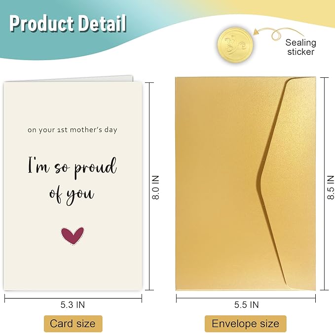 First Mother's Day Card, Mothers Day Card for New Mom, 1st Mother's Day Card, On your 1st Mother’s Day, I’m So Proud of You