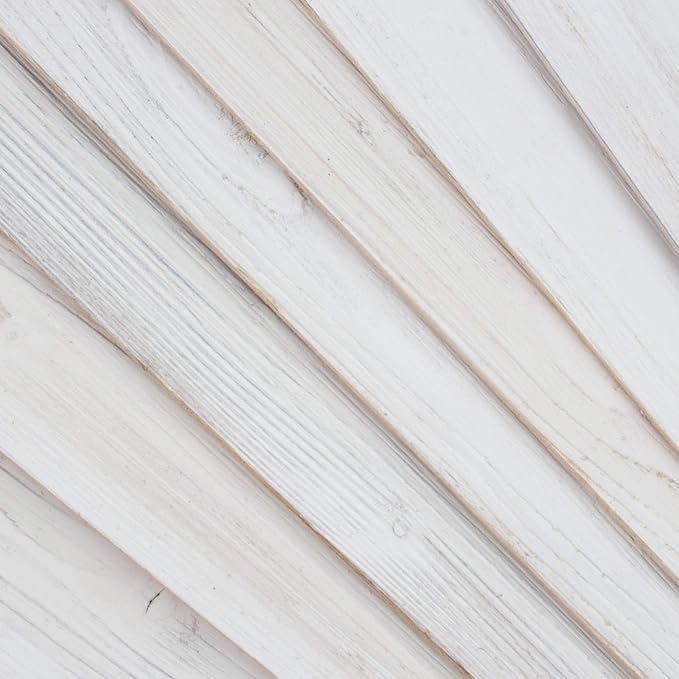 Peel & Stick Wood Planks for Walls - Real Wood Wall Panels, DIY Easy Application, Rustic Reclaimed Paneling - White Wash, 10.5 sq. ft
