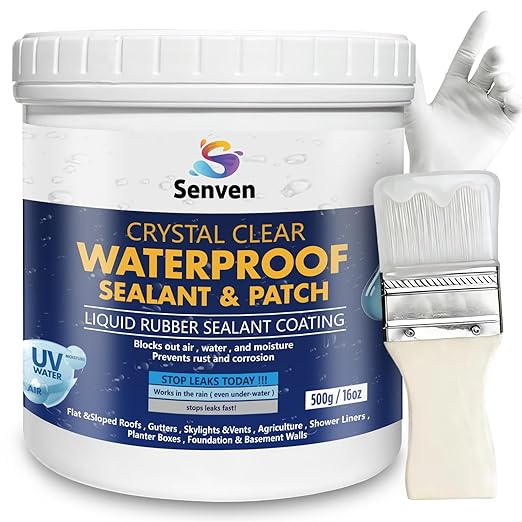 Transparent Waterproof Sealant Waterproof Coating 16oz Invisible Waterproofs Agent Indoor & Outdoor Waterproofs Sealant Clear, Roofs, Walls, Garden, Terraces, Waterproofing Adhesive Glue Water Proof