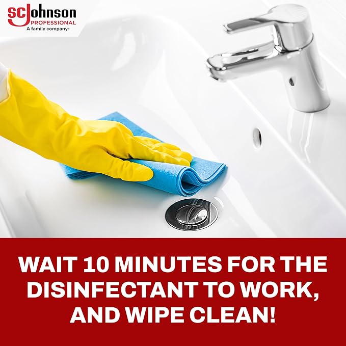 SC Johnson Professional Non-Acid Bowl and Bathroom Cleaner, Disinfectant Cleaner, Soap Scum Remover, 32 fl. oz., 12 Count, for Professional Use Only