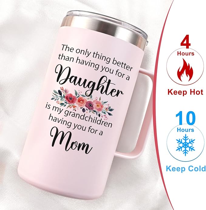 Lifecapido Daughter Gifts from Mom, 20oz Insulated Coffee Mug, Birthday Christmas Mothers Day Gifts for Daughter from Mom and Dad