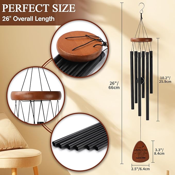 PRSTENLY Mother in Law Gifts, Mother-in-Law Wind Chimes Gifts for Mother in Laws Birthday Mothers Day Thanksgiving Christmas from Daughter in Law & Son in Law