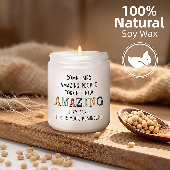 KLL Gifts for Women - You're Amazing Candle - Mothers Day Gifts, Christmas Gift for Women, Birthday, Thank You Inspirational Appreciation Gift for Woman Mom Coworker Sister Wife - Lavender Scented