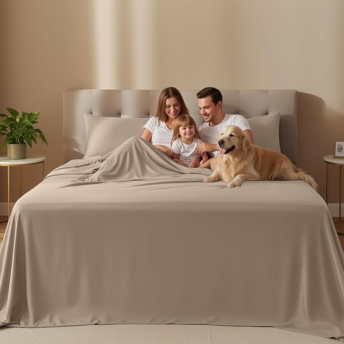 Utopia Bedding Twin XL Sheet Set – 3 Piece Bed Sheets for Twin XL Size Bed, Soft and Breathable Microfiber, Includes 1 Fitted Sheet, 1 Flat Sheet and 1 Pillowcase – Oeko Tex (Beige)