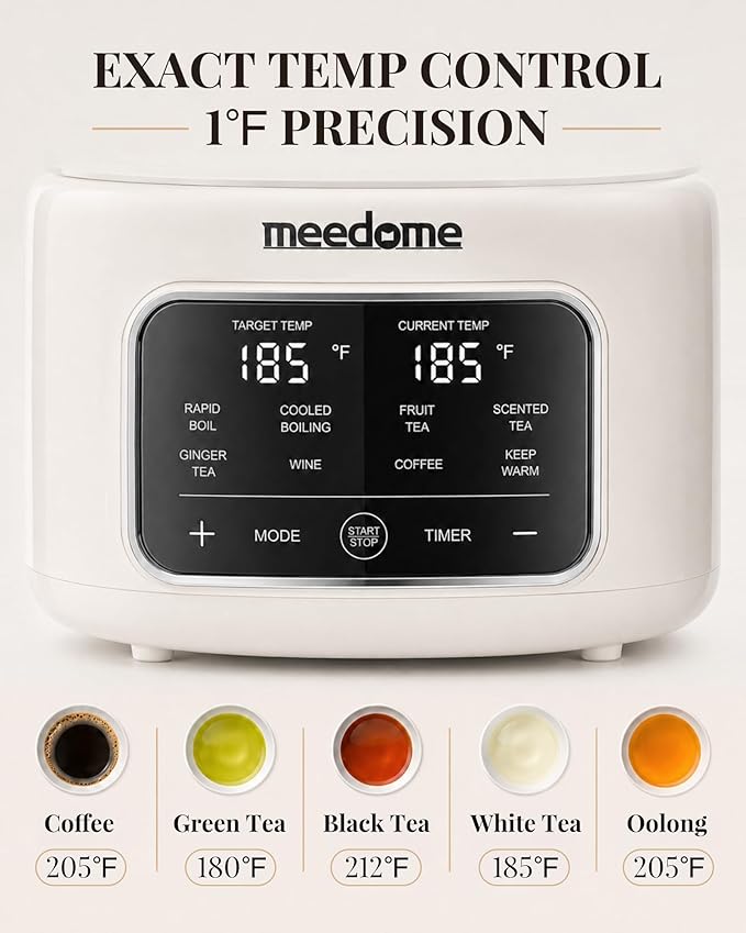 3L Electric Kettle & Beverage Dispenser with Infuser, Spigot - All-in-One Health Pot for Iced Tea/Coffee, Temperature Control, Glass Pitcher - Home & Office Use