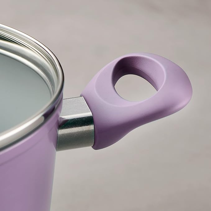Tramontina Solara 14-Piece Ceramic Non Stick Cookware Set with Lids, Heavy-Gauge Aluminum Pots and Pans Kitchen Set with Nonstick Coating, Dishwasher and Oven Safe (Purple)