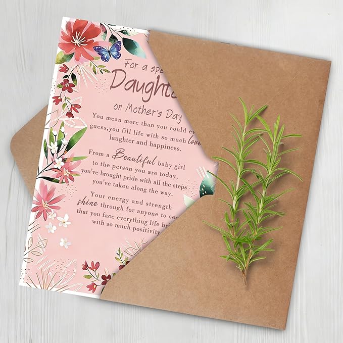 Happy Mothers Day Card Gifts for Daughter, Daughter Mother's Day Card, Mothers Day Gift to My Daughters from Mom