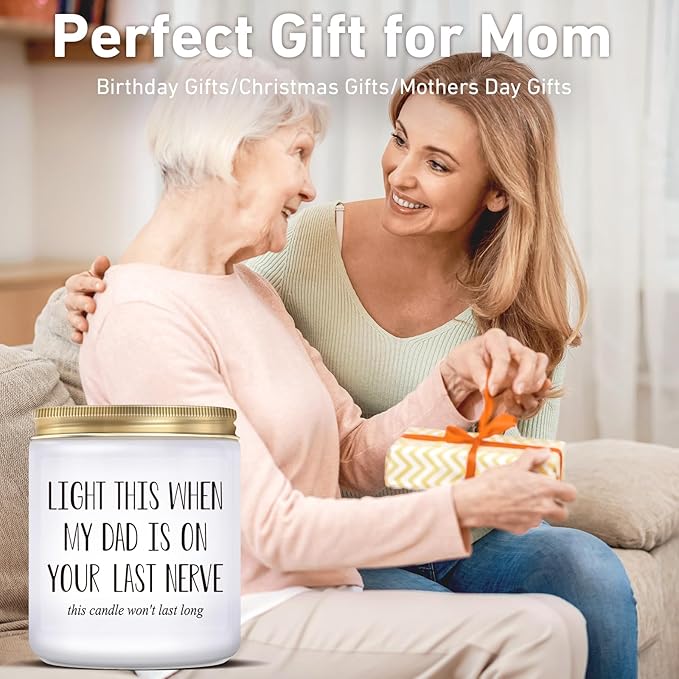 Gifts for Mom from Daughter Son, Funny Mothers Day Gift, Birthday Christmas Thanksgiving Day Gifts for Mom, Lavender Scented Candle