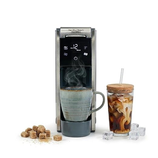 Hamilton Beach FlexBrew Advanced 4-in-1 Single Serve Hot & Iced Coffee Maker with Removable 45 oz. Water Reservoir, Use Pod Packs and Grounds, Fast Brewing, Kitchen Makeover Blue