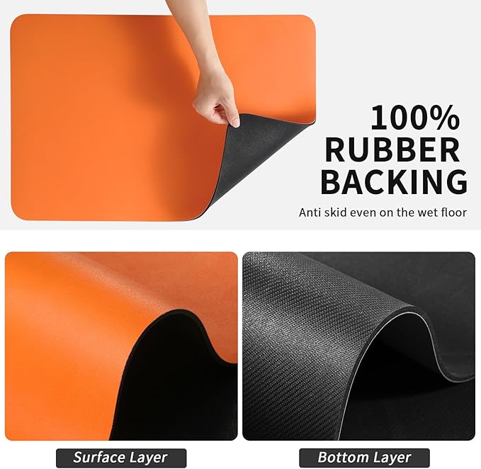 HotLive Coffee Mat - Absorbent Hide Stain Rubber Backed Dish Drying Mat for Kitchen Counter - Bar Mats for Countertops Accessories Fit Under Coffee Maker Espresso Machine