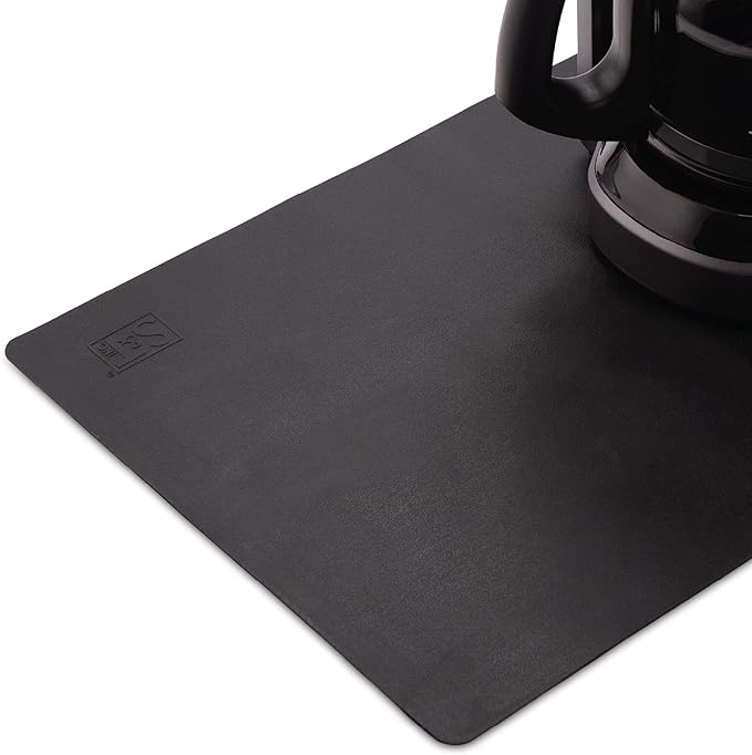 S&T INC. Coffee Mat, Silicone Bar Mat for Coffee Maker and Espresso Machine, 12 Inches x 18 Inches, Silicone Black, 1 Pack
