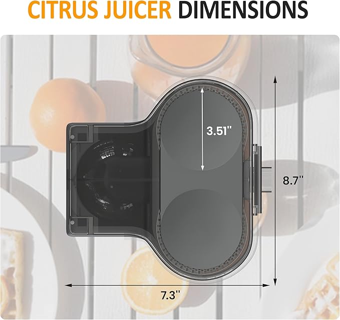 Dual-Head Electric Citrus Juicer, Electric Orange Juicer Machine with Built-in Cutter & Cleaning Brush, Portable Lemon Squeezer One Button Easy to Use for Kitchen