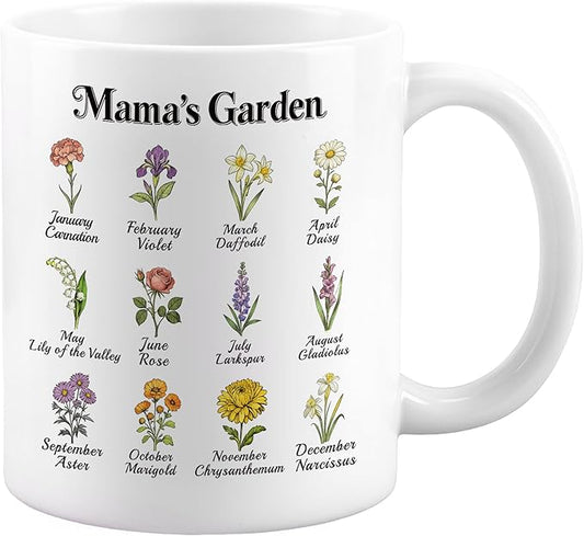 MAVIT Mothers Day Gifts for Mom- Large Coffee Mugs Ceramic 12oz Tea Cup New Mom Gifts from Son Daughter, Mama‘s Garden Best Mom Ever Gifts for Mother's Day Birthday