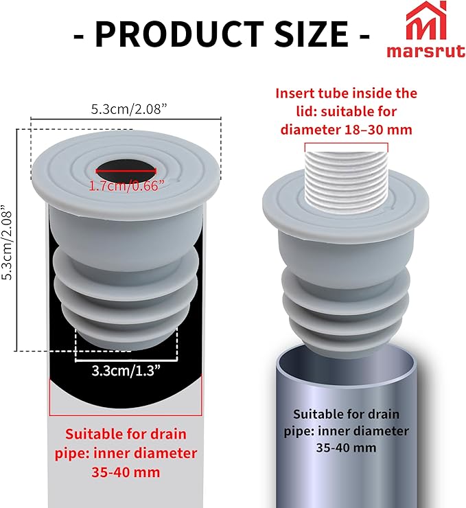3pcs Washing Machine Drain Hose Seal, Washer Pipe Cover Plug Hose Adapter for Anti-Odor, Smell Stopper Reducer, Backflow Preventer, Deodorant Sewer Ring Sealing for Kitchen Sink Floor Pipe, 3 Sizes