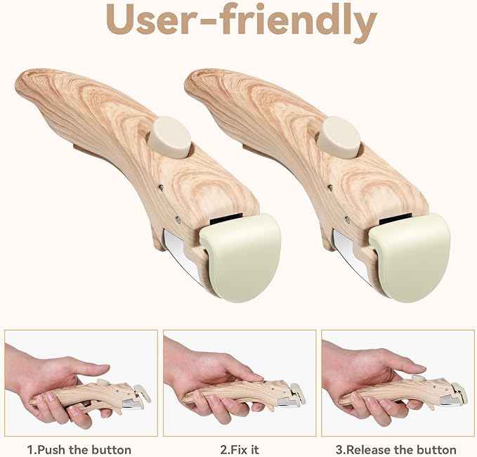 Removable Handle, 2 Pack Wood Detachable Handle for Pots and Pans, Universal Cookware Handles for Thin Edge Cookware