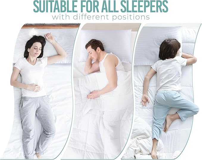Utopia Bedding Bed Pillows Queen Size Set of 4 (White), Premium Soft Hotel Pillows, Original Down Alternative Filling, Pillow for Sleeping, Cooling Pillow for Back, Stomach and Side Sleeper