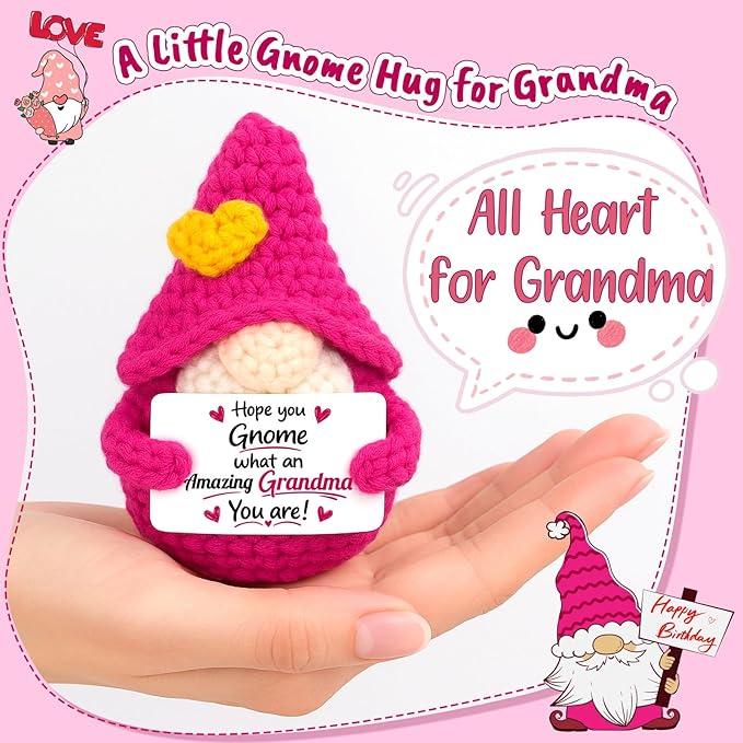 Grandma Gifts for Mothers Day - Funny Mother's Day Birthday Easter Basket Gnome Gift for Nana Gigi Mimi Grandmother from Granddaughter Grandson Grandkids, Grandparents Day Gnomes Present