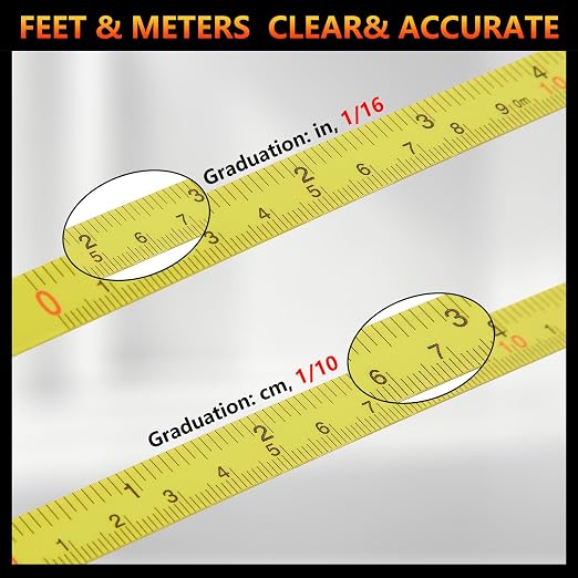 2 Pcs 328ft/100m Open Reel Long Tape Measure, 1/2" Nylon-Coated Steel Blade, Dual Inch/Metric Scales, ABS Impact-Resistant Case for Construction, Surveying Orange