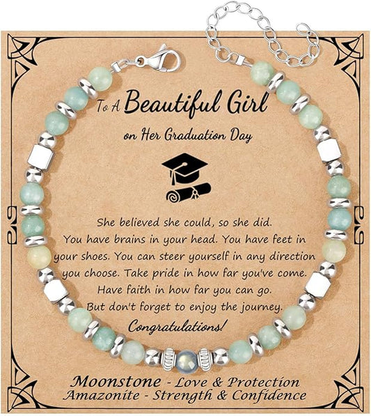 JoycuFF 𝗚𝗶𝗳𝘁𝘀 𝗳𝗼𝗿 𝗪𝗼𝗺𝗲𝗻 𝗠𝗼𝗼𝗻𝘀𝘁𝗼𝗻𝗲 𝗕𝗿𝗮𝗰𝗲𝗹𝗲𝘁 Amazonite Colorful Imperial Jasper Stainless Steel Beads Bracelets, Mothers Day Birthday Christmas Valentines Graduation Gifts