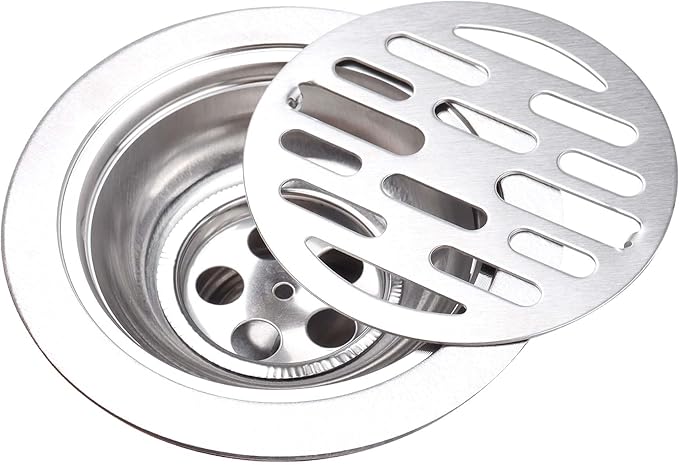 Yakamoz Sewer Odor Proof Floor Drain 4 Inch, Stainless Steel Anti-Odor Floor Drain Core Shower Drain Backflow Preventer Smell Stopper for Bathroom, Kitchen and Basement