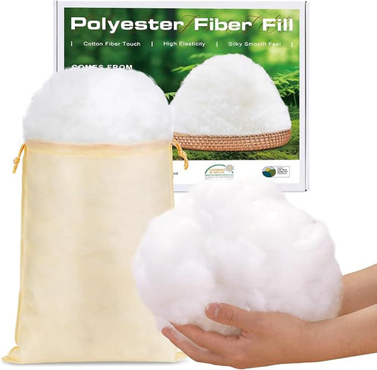 3.3 LB/1500G Pillow Stuffing, Premium Polyfill Stuffing Polyester Fiberfill Stuffing for Stuffed Animals, GRS Certified Cushion Filler for Sofa, Poly Filling Stuffing with Bag