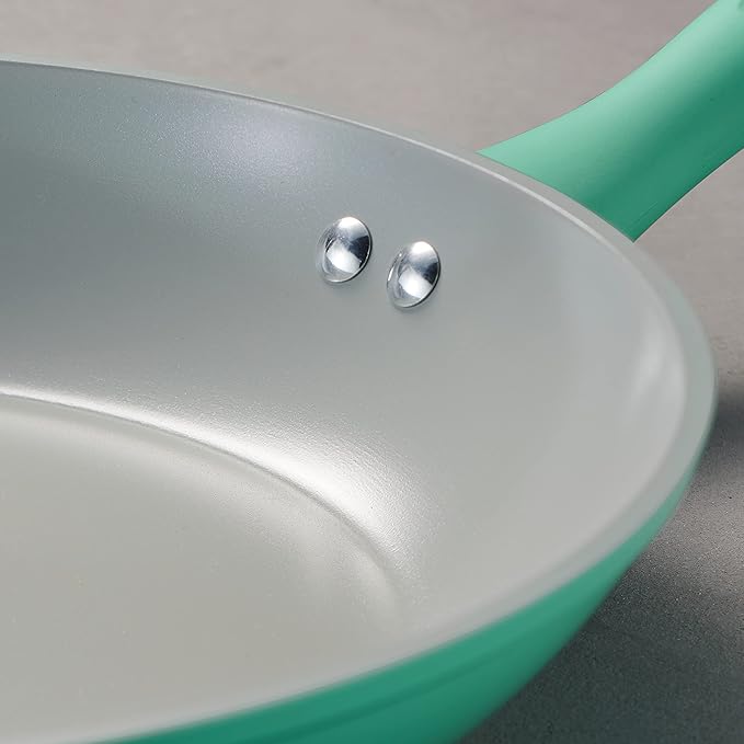 Tramontina Solara 10 & 12-Inch Ceramic Non Stick Frying Pan Set, Heavy-Gauge Aluminum Skillet with Nonstick Coating, Dishwasher and Oven Safe (Teal, 2-Pack)