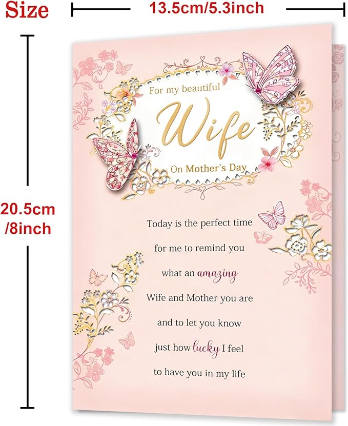 Mother’s Day Card for Wife, Mothers Day Gifts from Husband, Mothers Day Gifts for Wife from Husband