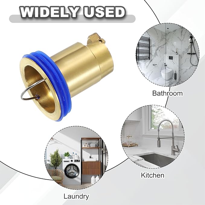 uxcell Odor Proof Floor Drain, 2" Brass Floor Drain Cover Shower Plug Drain Backflow Preventer Suitable for Pipes Tubes Bathroom Kitchen, Gold