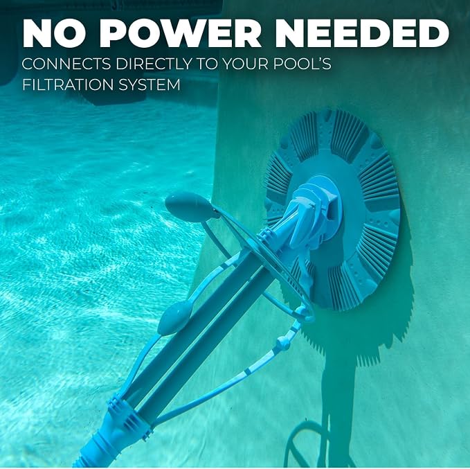 XtremepowerUS Automatic Pool Cleaner Sweeper Vacuum Pool Cleaner Sweep High Flow Side Suction Wall Climb for In-Ground Swimming Pool with Hose Suction Set (Blue)