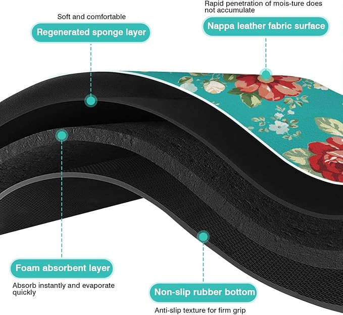Coffee Bar Mat Accessories for Countertop Absorbent Hide Stain Rubber Backed Dish Drying Mats for Kitchen Counter Draining Pad Decor Gift(24x16in)