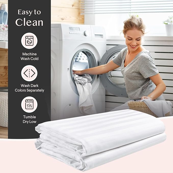 FAUNNA 600TC 100% Cotton Pillow Protectors, King Size (20x36), 2 Pack, Oeko-TEX Certified, Hotel Grade Pillow Cover with Silent Zipper, Zip Up Pillow Cases, White