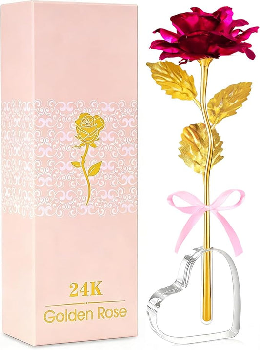 Mothers Day Mom Gifts for Women Grandma, Artificial Forever Birthday Flowers Galaxy Glass Eternal Roses with Heart Shaped Crystal Vase, Mother's Day Anniversary Wedding Rose Gifts for Wife Sister
