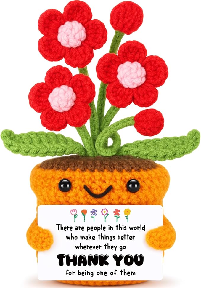 Agantree art Thank You Gifts for Women - Appreciation Gifts for Teacher Paraprofessional Employee Assistant Principal Volunteer - Crochet Flower - Graduation End of Year Teacher Gifts for Nurse