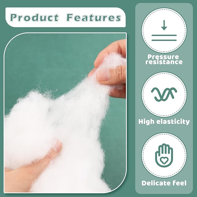 Jmuiiu 28.22oz Polyester Fill, Polyester Fiberfill Stuffing for Stuffed Animals, Polyfill Stuffing, Pillow Stuffing for Pillows, Fiber Filling Stuffings for Crafts Home Decors Projects