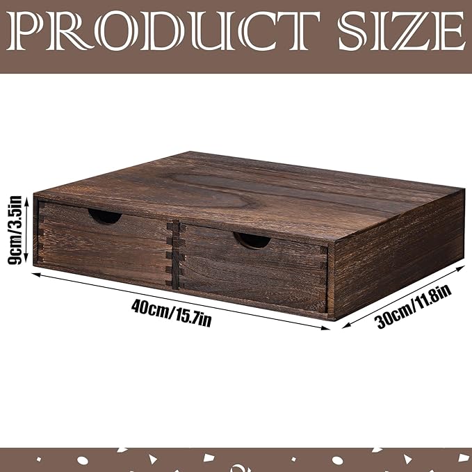 Suzile Wooden Coffee Pod Storage Drawer Cabinet Vintage Tea Organizer Holder with Drawers Coffee Cup & Accessory Storage for Home Office Brewers(2 Drawer)