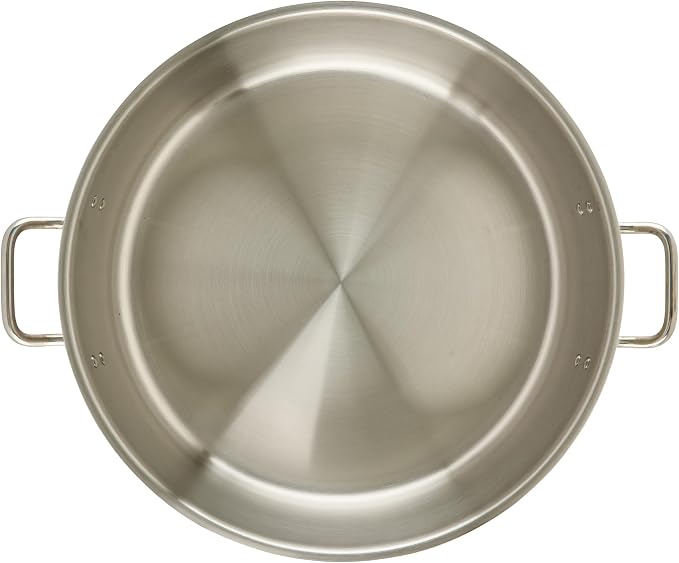 Winware - Stainless Steel 25 Quart Brasier with Cover | Made from extra-heavyweight 6mm thick 3003 aluminum, Great for Braising, Simmering, Batch Cooking and Restaurant Kitchens