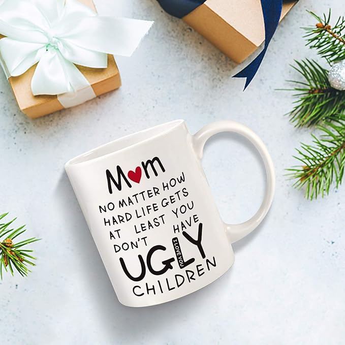 Mothers Day Gifts for Mom from Daughter Son: 11oz Funny Coffee Mug for Mom Wife Women Personalized Congratulation Retirement Christmas Birthday Valentines Mother's Day Presents for Mama Stepmother