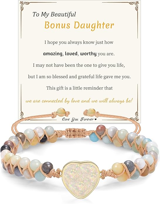 Mothers Day Gifts for Daughter Granddaughter, To My Mom Grandma Wife Girlfriend Sister Jasper Heart Bracelets Birthday Anniversary Christmas Stocking Stuffers Valentines Day Jewelry
