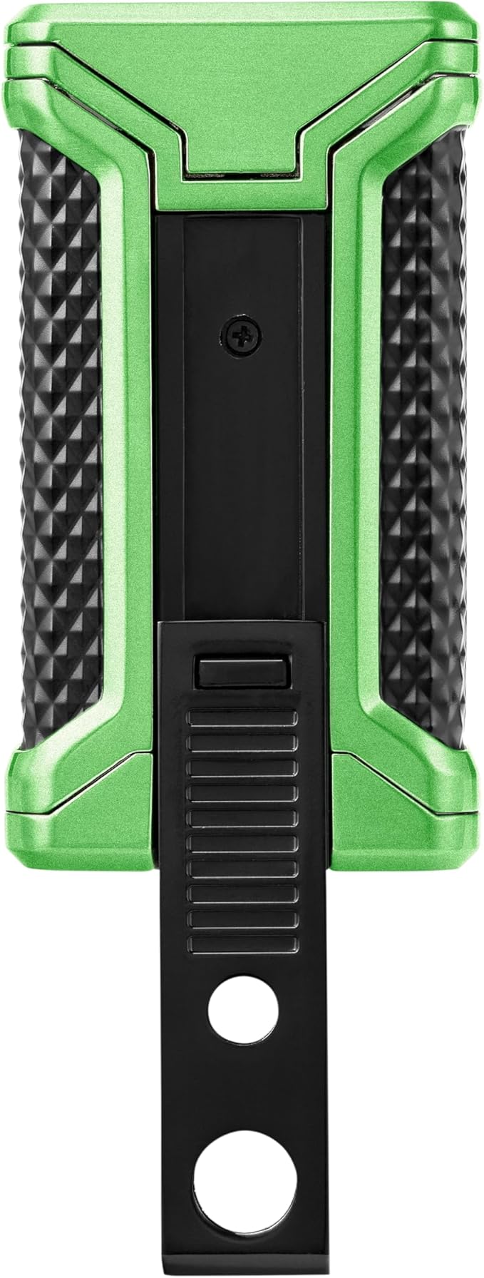 Colibri Ascari Triple Jet Torch Lighter, Windproof & Uses Butane Refill, Cigar Enthusiast's Choice with Integrated Punch, Blue Fuel Window, and Adjustable Flame (Metallic Green + Black)