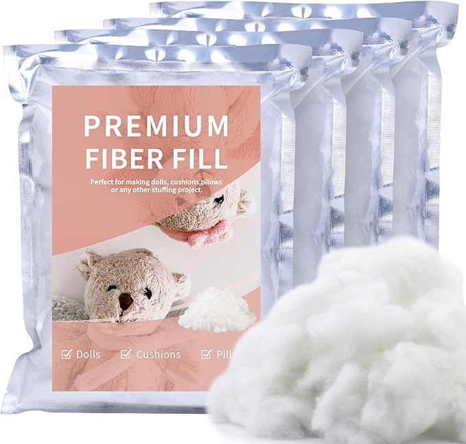 19.4oz Premium Fiberfill Stuffing, (1.8oz-1.21 lb) Polyfill Stuffing for Pillows Crafts, High Resilience Soft Poly Fill Pillow Stuffing for Stuffed Animals, Home DIY Stuffing (550g)