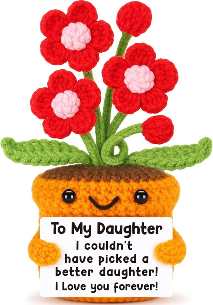 Agantree art for Daughter from Mom Dad Mother's Day Birthday Graduation Gifts for Daughter Teen Girl Trendy Stuff, Crochet Flower for 16 Years Old Teenager Girls Birthday Easter Decor Adult