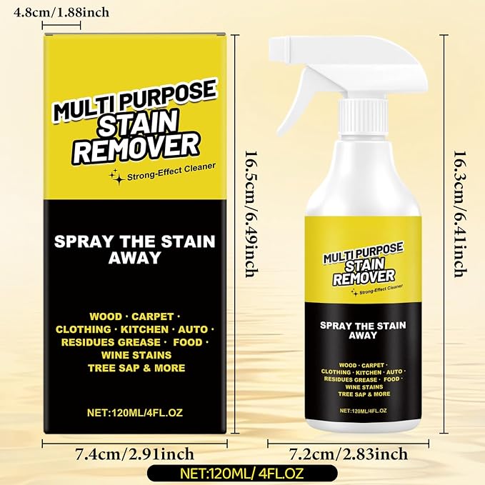 2Pcs Multi-Purpose Stain Remover, All Purpose Cleaner Spray, Powerful Cleaner Kitchen Multi-purpose Foam Cleaner Spray for Kitchens, Floors, Toilets and Cars (120ML)