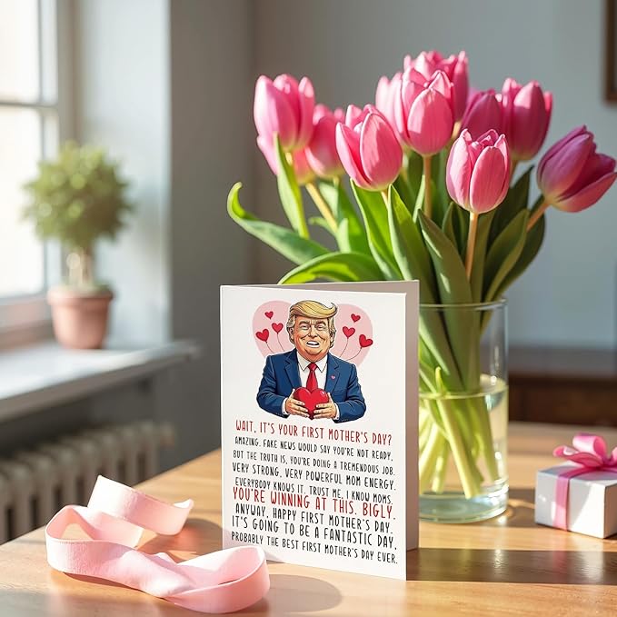 Funny First Mothers Day Gifts for New Mom, Happy 1st Mother's Day Card for Wife from Husband, Unique Mom to be Mothers Day Card Gift for Women