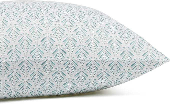 Amazon Basics Breathable, Lightweight Brushed Microfiber 3 Piece Bed Sheet Set with 14-Inch Deep Pockets, Wrinkle-Resistant, Twin XL, Aqua Fern, Printed