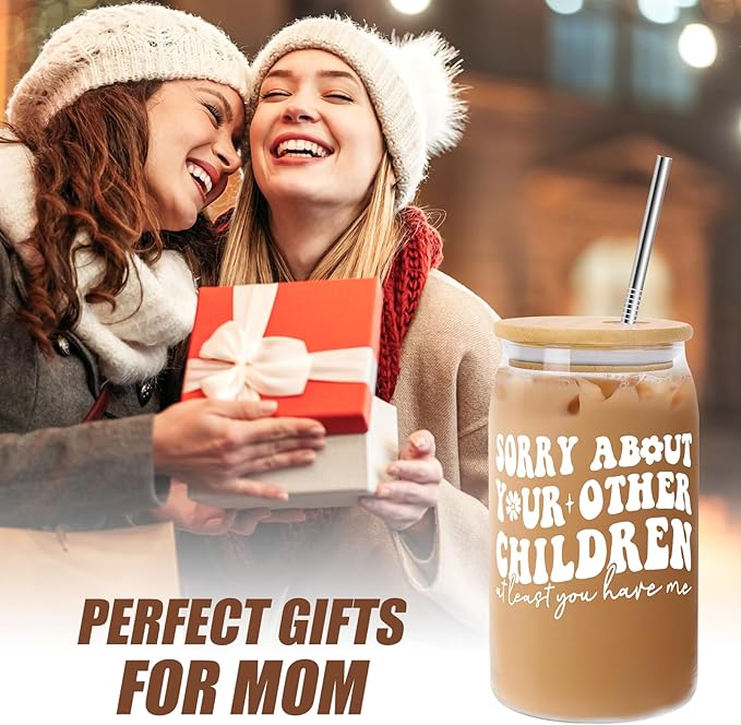 Mothers Day Gifts for Mom from Daughter Son, Gifts for Women Mama Stepmom Mother In Law Bonus Mom, Personalized Anniversary Birthday Mothers Day Presents for Wife from Husband - Can Glass 16OZ